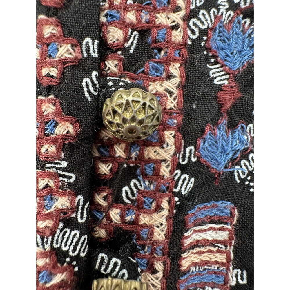 Anthropologie Vanessa Virginia Kaleidoscope Embroidered Tunic Dress Blue L butto - Picture 4 of 16